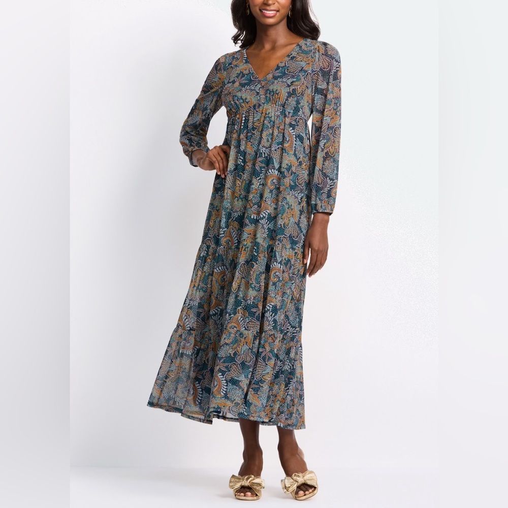 LES SEREIN | Janice Mesh Long Sleeve Maxi Sundress